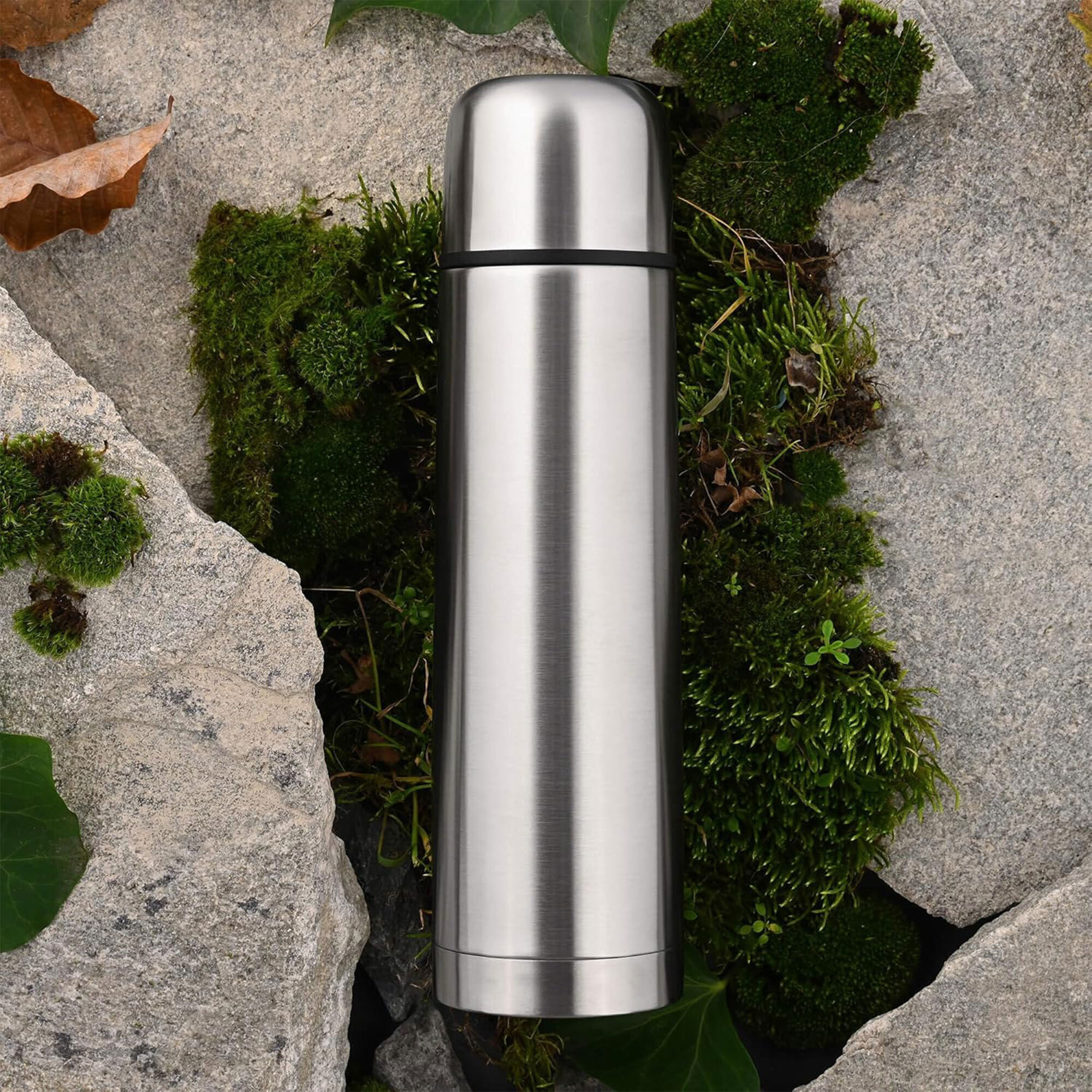 termo de acero inoxidable 1l modelo bullet - incluye 2 tazas de 180ml