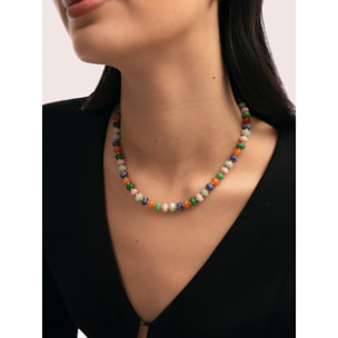 Collar Alpine Stones Acero Baño Oro