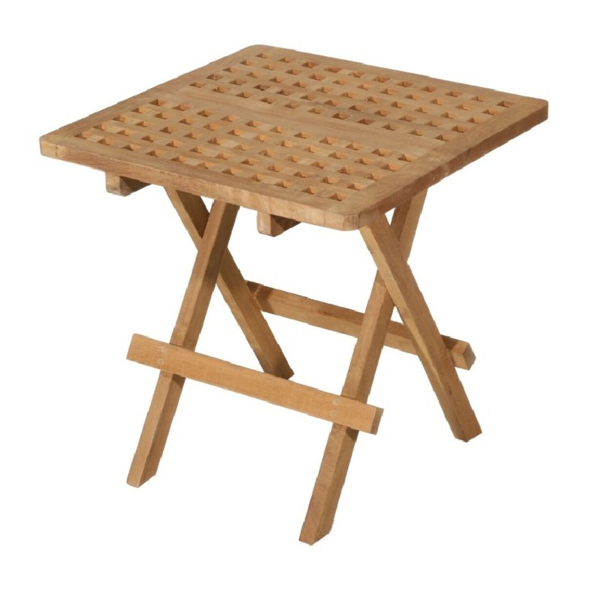 FUN - Table pique nique de jardin carrée 50x50cm en bois Teck
