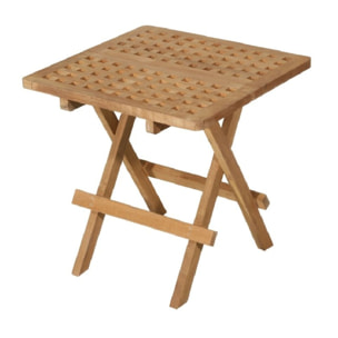 FUN - Table pique nique de jardin carrée 50x50cm en bois Teck