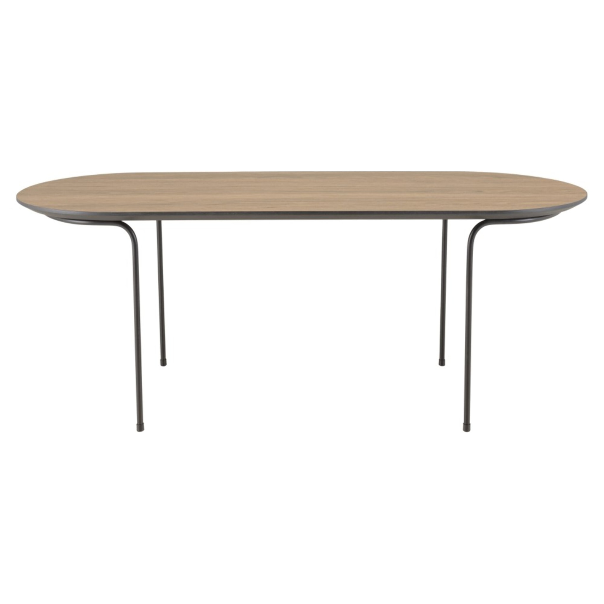 JULIA - Table basse rect. angles arrondis 100x40cm mocha pieds métal
