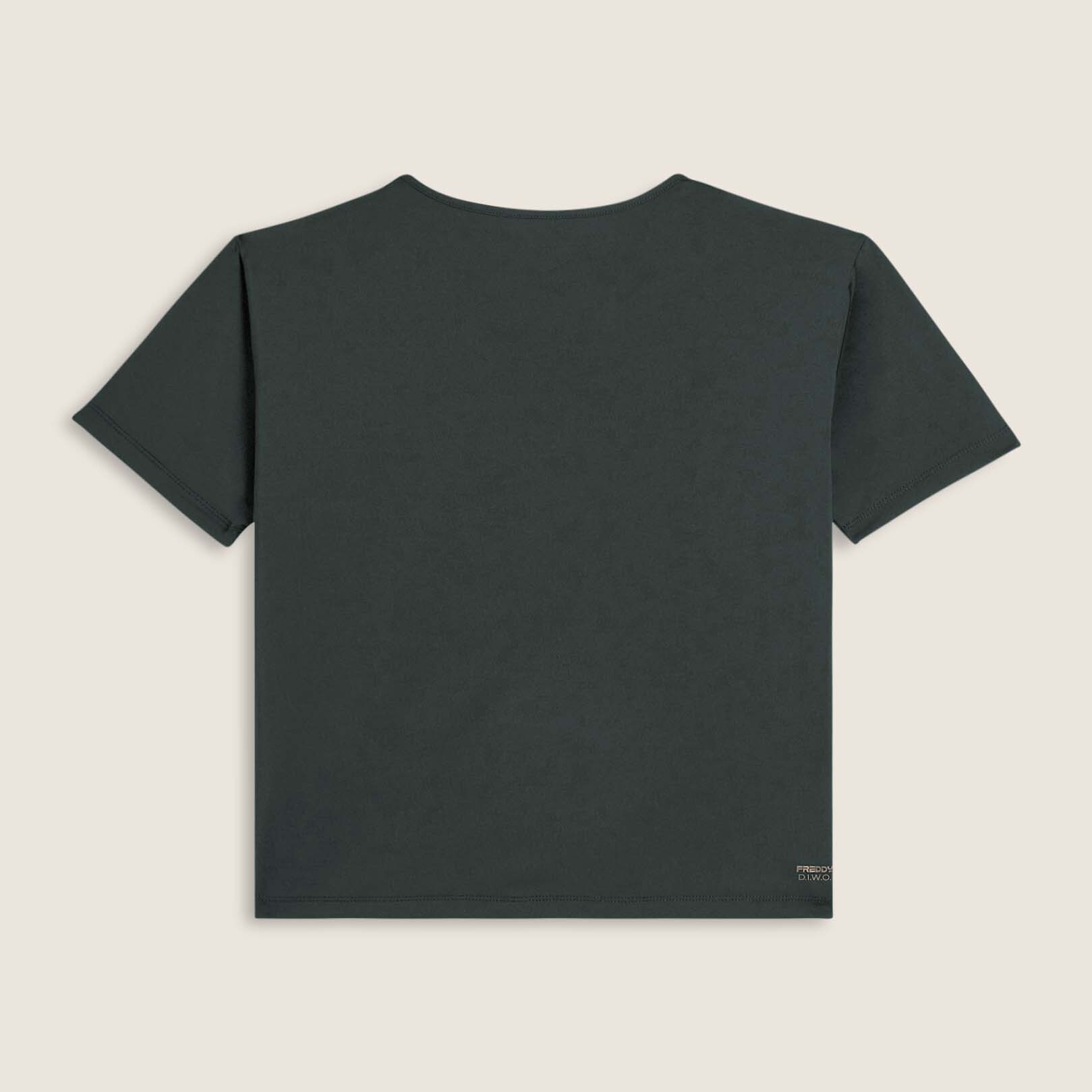 T-shirt cropped con maniche ampie e stampa Mood Up