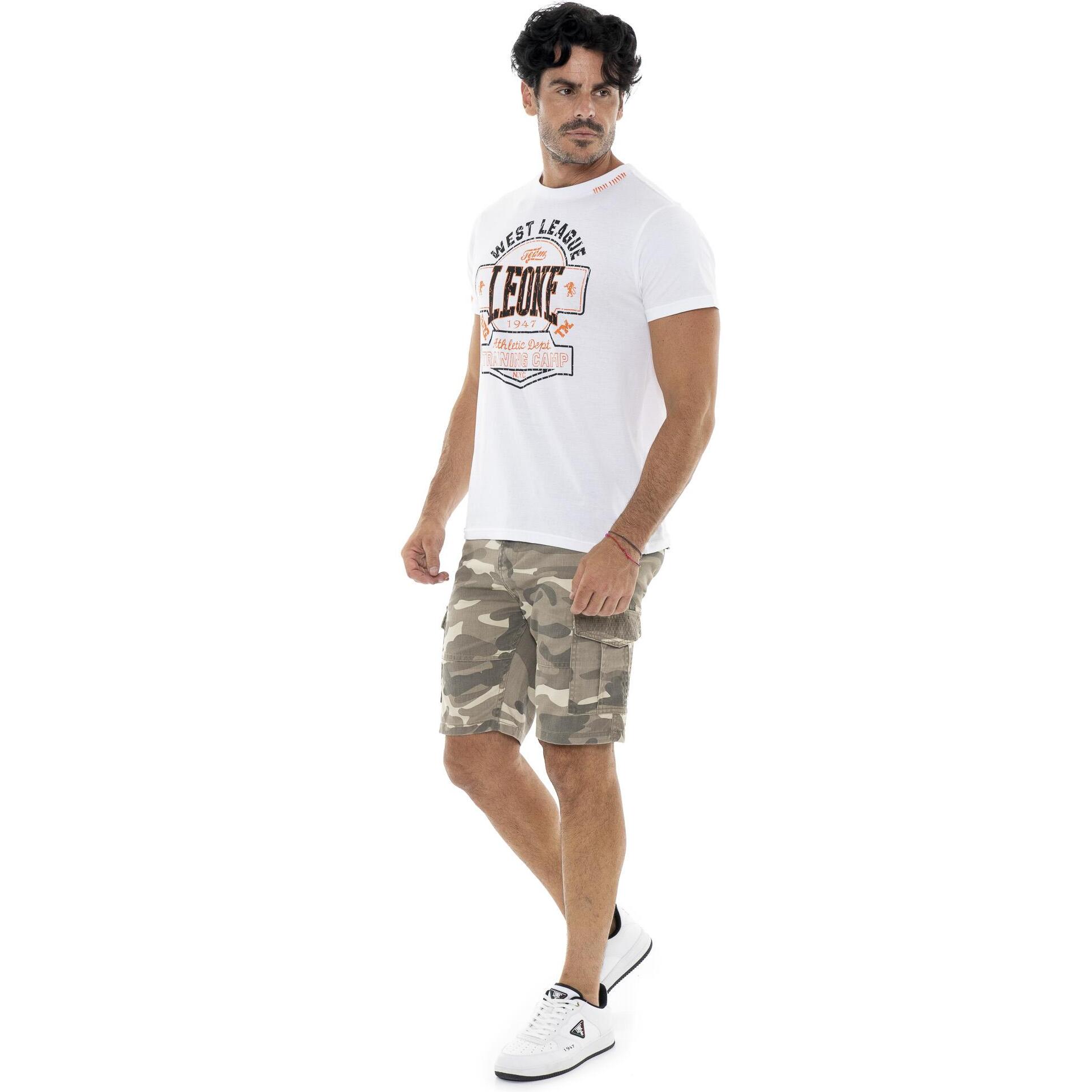 Camiseta de algodón de manga corta para hombre Leone Military 1947