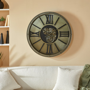 Horloge "Parker" argent D80cm