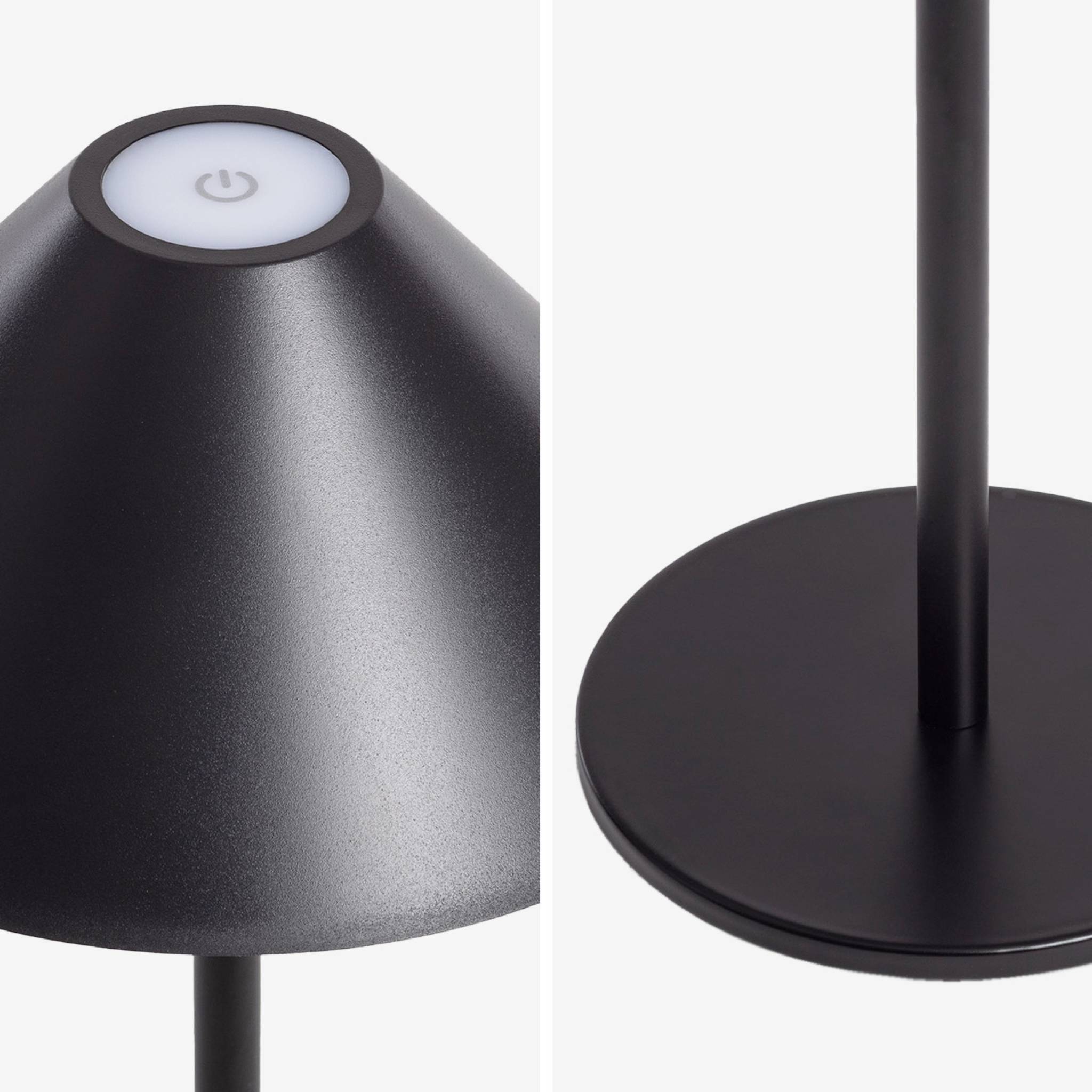 Lampe à poser intérieur/extérieur LED sans fil rechargeable Adam noir H 135cm Ø 19cm