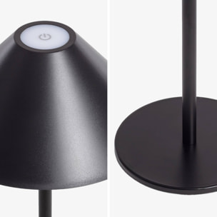 Lampe à poser intérieur/extérieur LED sans fil rechargeable Adam noir H 135cm Ø 19cm