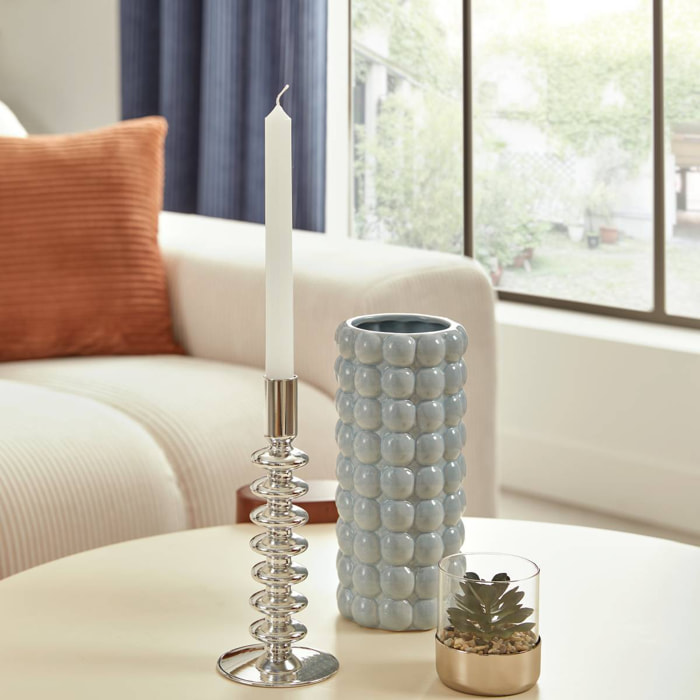 Bougeoir Sky argent 9x9cm