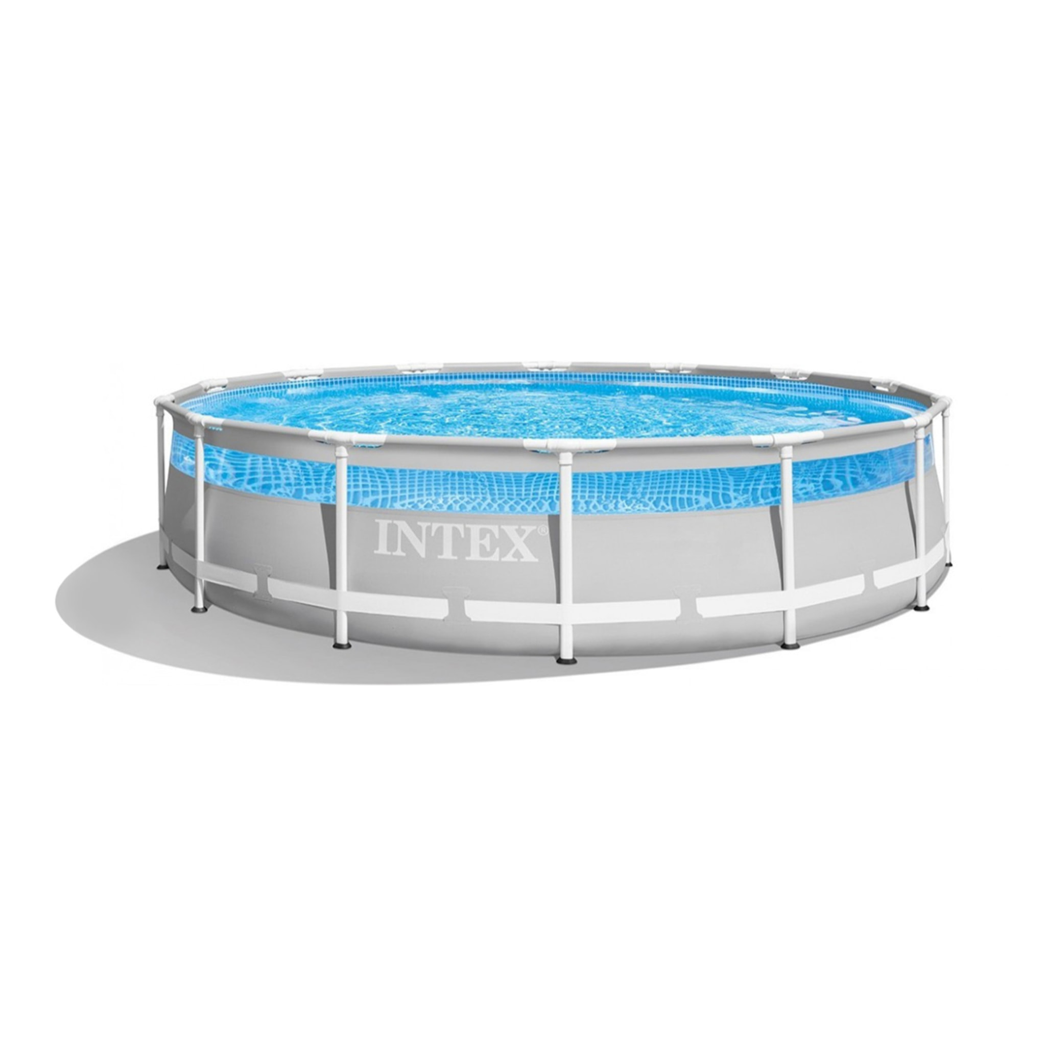 Intex Piscina Prisma Frame Clearview, con Pompa Filtro 3785 L/h, Scaletta e Teli, 427x107 cm