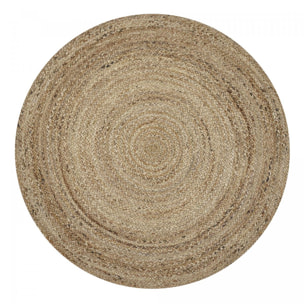 Tapis rond fait à la main en jute motif uni CIDO