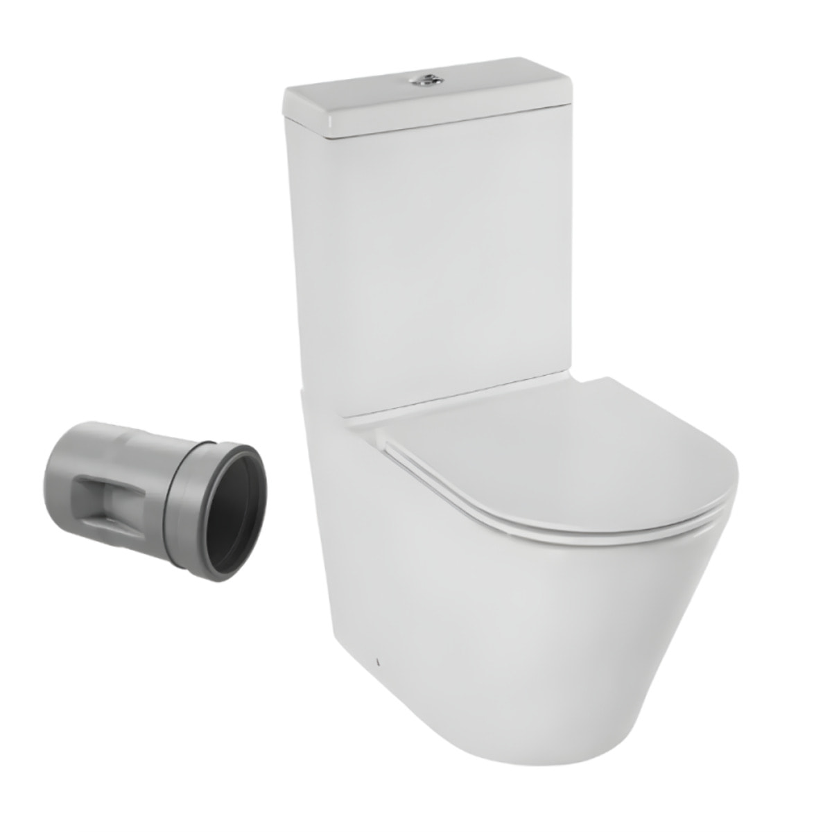 WC à poser sans bride sortie universelle Rodin+ avec abattant frein de chute