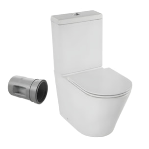 WC à poser sans bride sortie universelle Rodin+ avec abattant frein de chute