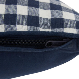Coussin Groove 50x30cm vichy bleu navy