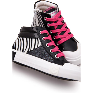 Zapatillas Deportivas Altas Niños Patchwork Negro