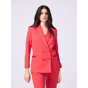 Oltre - Blazer doppiopetto in tessuto crêpe - Rosso