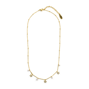 Collar de Aleación de Metal y Circonita Brillante acabado en oro amarillo de 18k