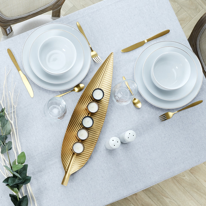 Vide-poche Metal Feuille Dore