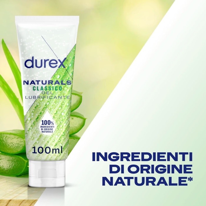 Durex Naturals Classico Gel Lubrificante Intimo con Ingredienti 100% di Origine Naturale - Flacone da 100ml
