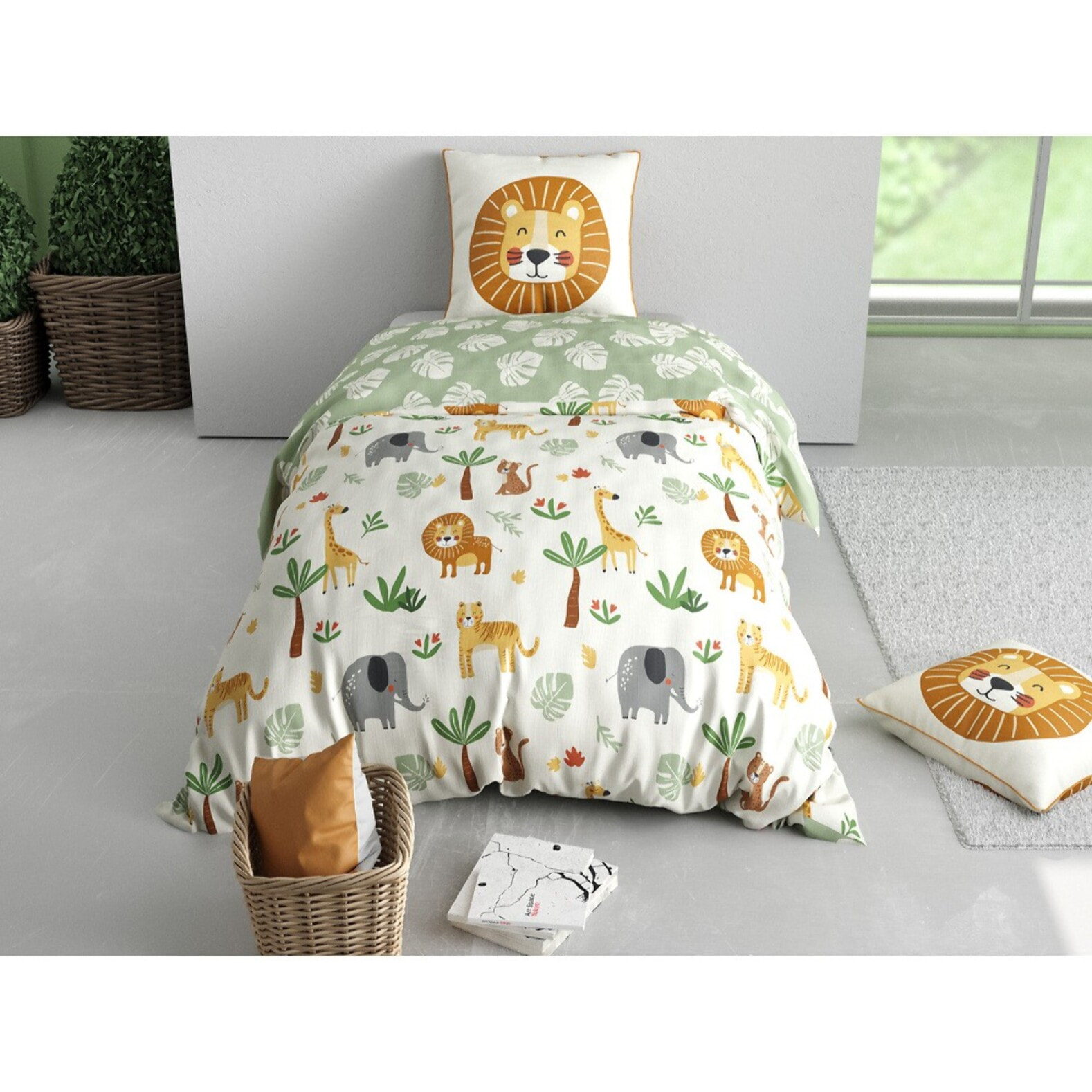 Parure housse de couette 2PCS en coton 57 fils - SAVANE