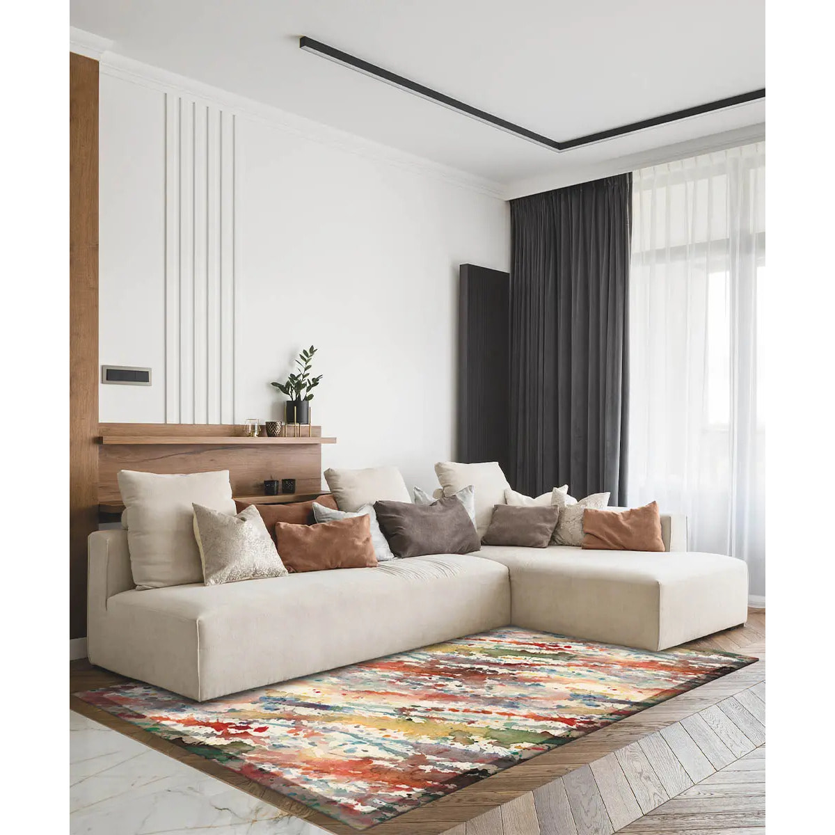 Tappeto arredo salotto soggiorno camera, stile moderno contemporaneo disegni arte moderna e motivi astratti