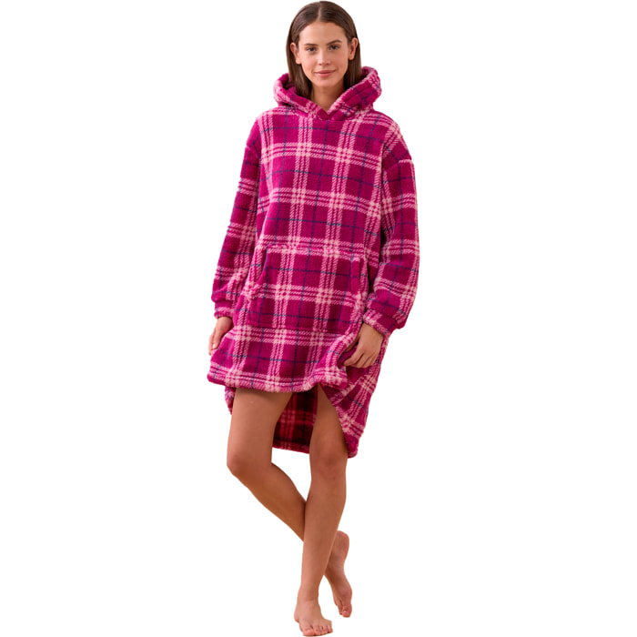 Poncho donna orsino in eco pelliccia con cappuccio Noidinotte