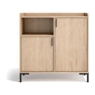 Aparador entrada Dover melamina roble claro 88x90x33 cm