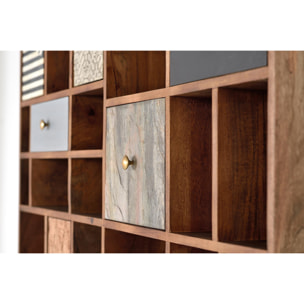 Librería de Madera de Mango 115 Cm Estilo Boho Retro