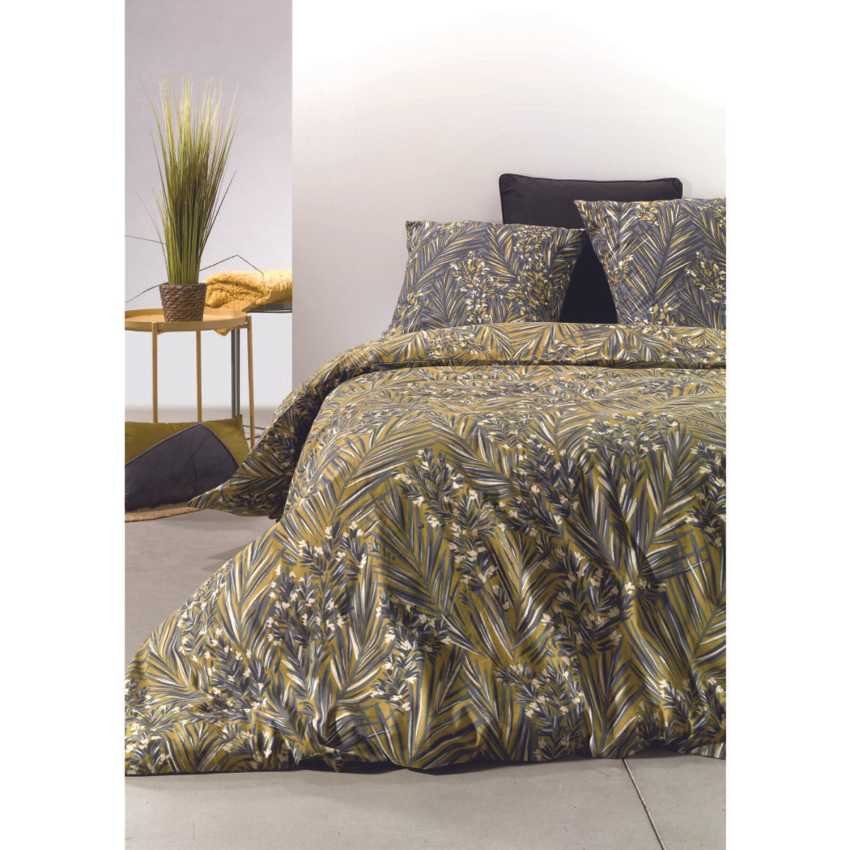 Parure De Couette 3pcs avec Taies oreiller 100% Coton Bio 57 Fils/cm2-nava