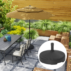 Pied de parasol design rond dia.55 x 30 cm - lestage eau sable - HDPE noir