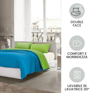 Intrecci Parure Copripiumino Bicolore 100% Cotone 255x240 , Matrimoniale