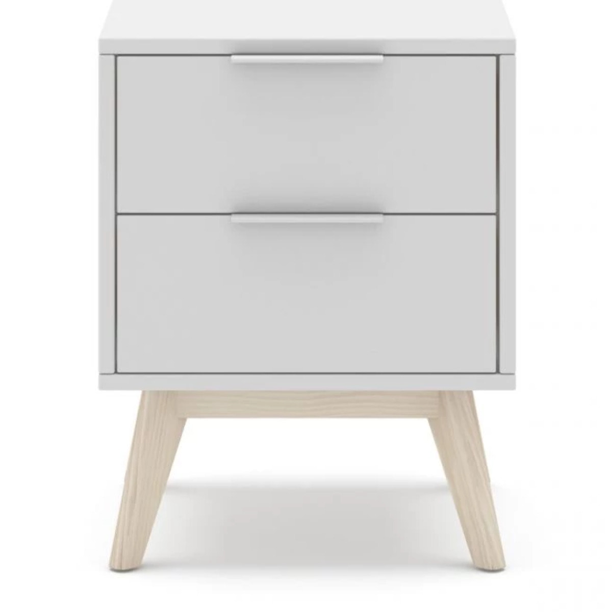 Mesita de noche Numa 2 cajones Blanco - Oak Soft