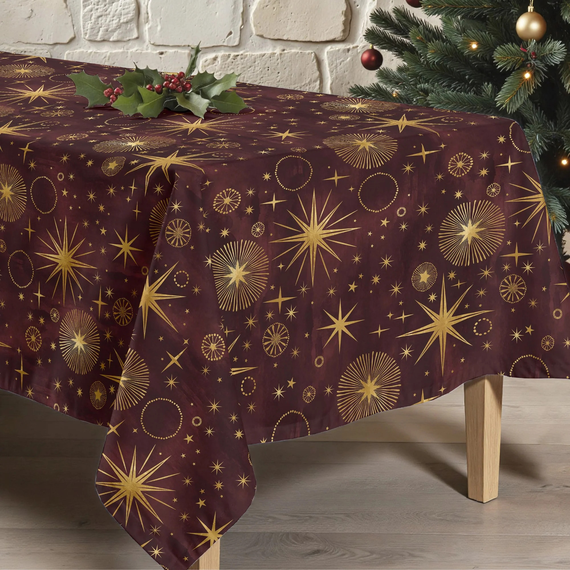 Nappe en résine Anti-tâches Christmas Cielo Rojo