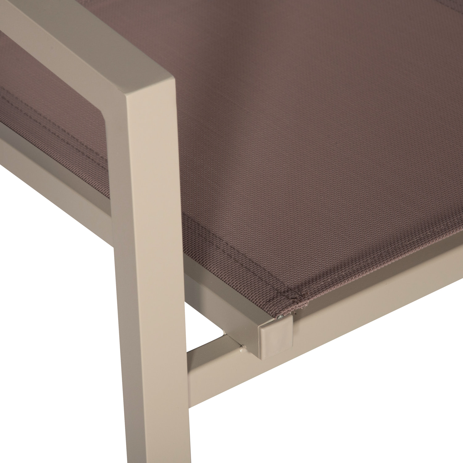 Lot de 8 chaises en aluminium taupe - textilène taupe