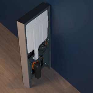 Vitrus bâti-support design pour WC suspendus avec plaque de commande, verre de sécurité, noir (870-5761-01)