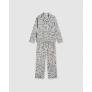 Pijama largo camisero algodón etri índigo