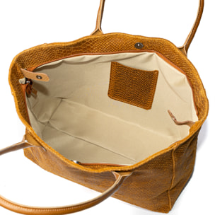 Avola borsa a spalla donna. Pelle autentica camoscio serpente inciso.