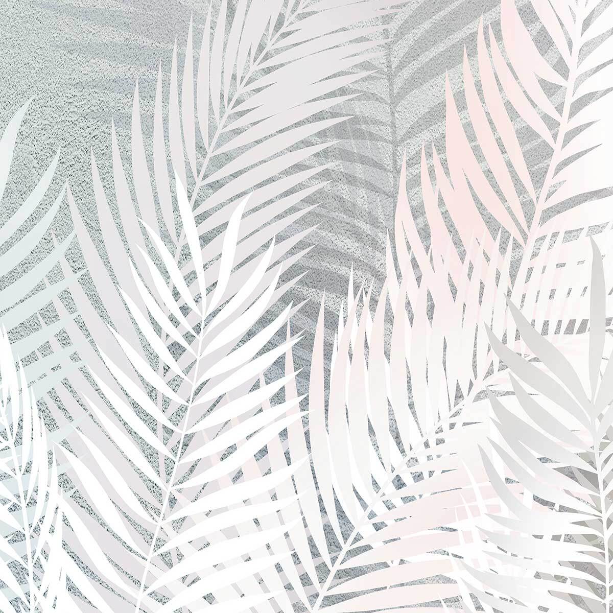 Affiche encadrée feuillage tropical pastel Affiche + cadre en métal - Noir