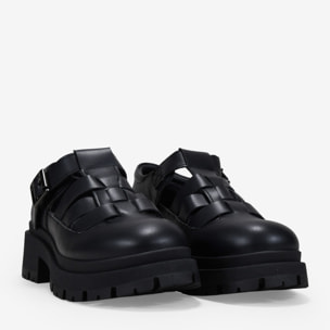 Zapatos Mary Jane negros con plataforma