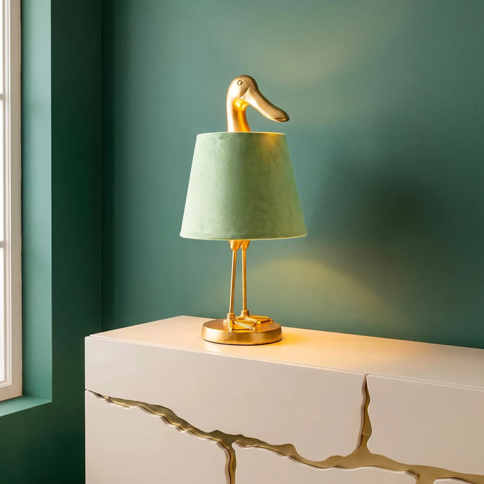 Lampe canard dorée et verte Kare Design