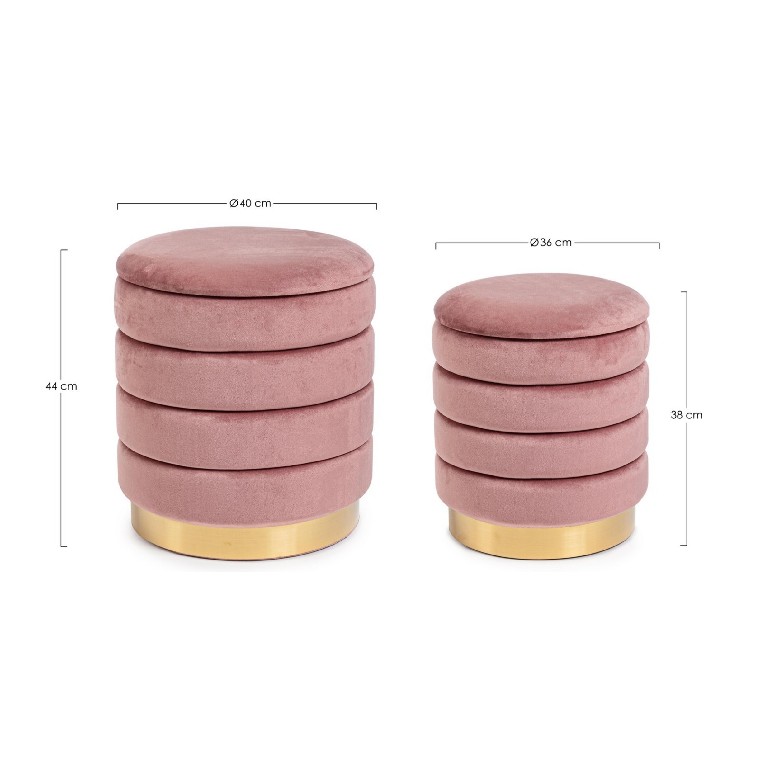 SET DI 2 POUF DARINA ROSA ANTICO