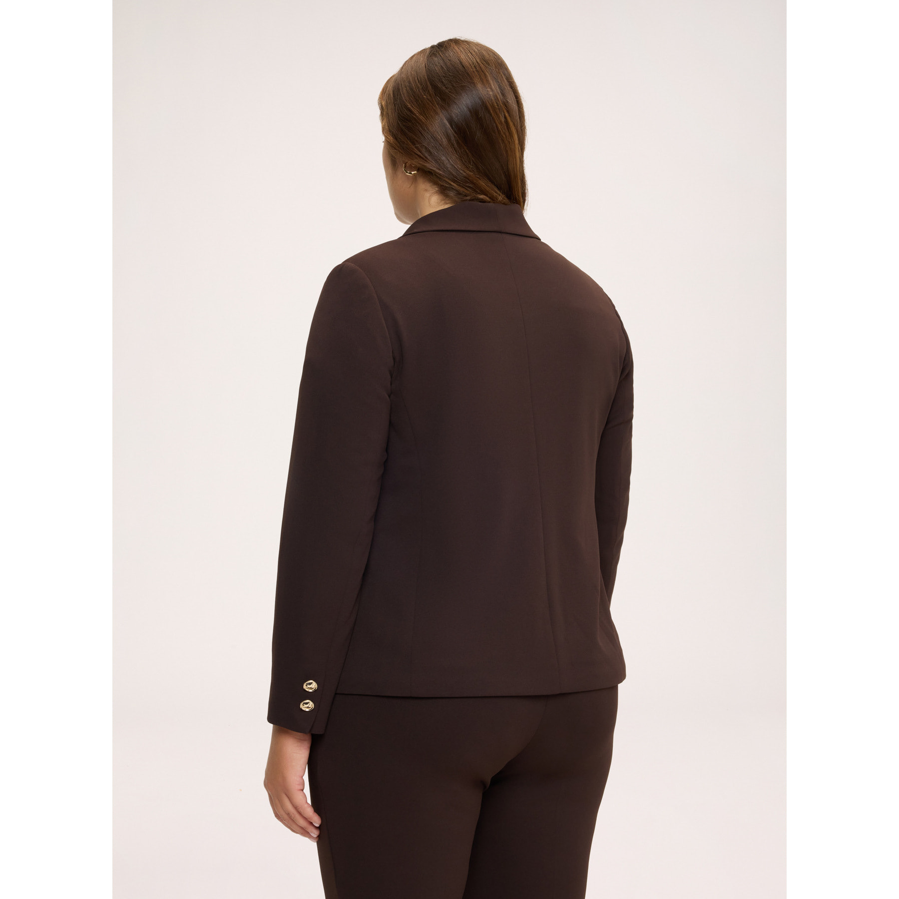 Fiorella Rubino - Blazer cropped in tessuto stretch - Marrone