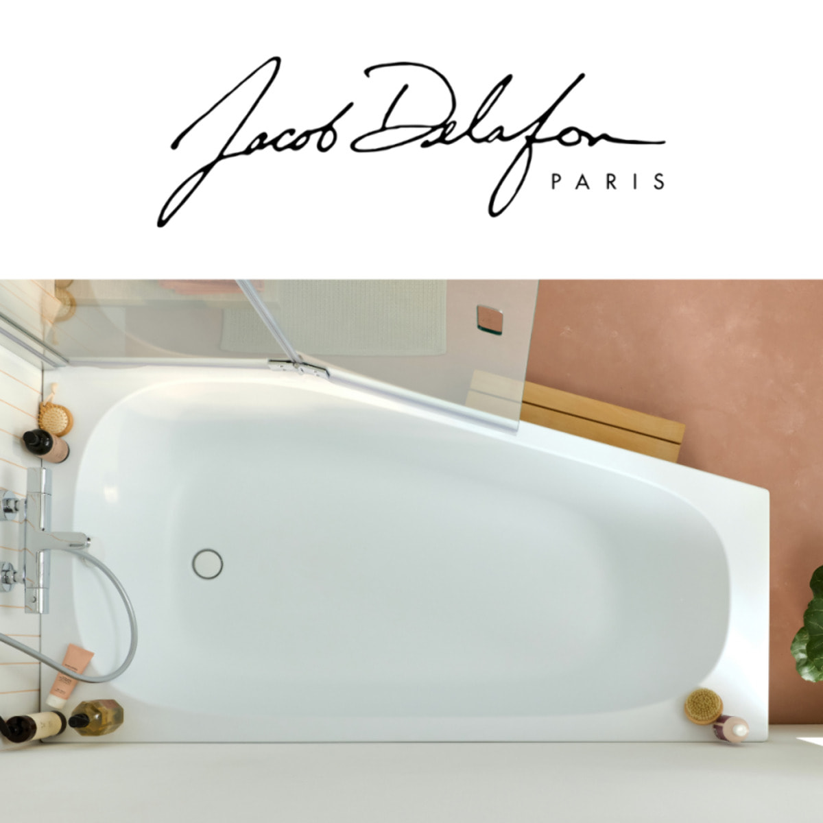 Pack baignoire bain douche 170 x 90 Bastille vidage à droite blanc mat + tablier en angle