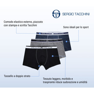 6 Boxer Uomo in Cotone Elasticizzato Sergio Tacchini,