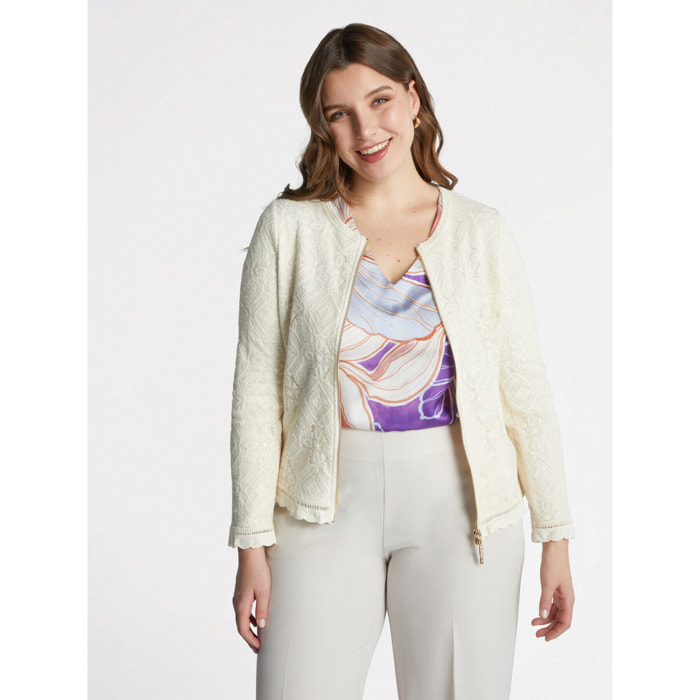 Fiorella Rubino - Giacca corta in pizzo - Beige