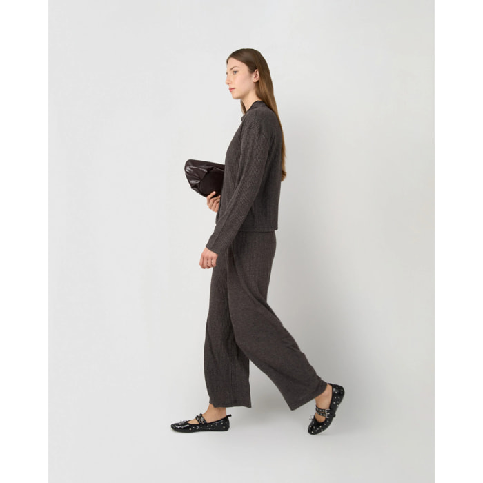 Set jersey pantalón canalé gris marengo