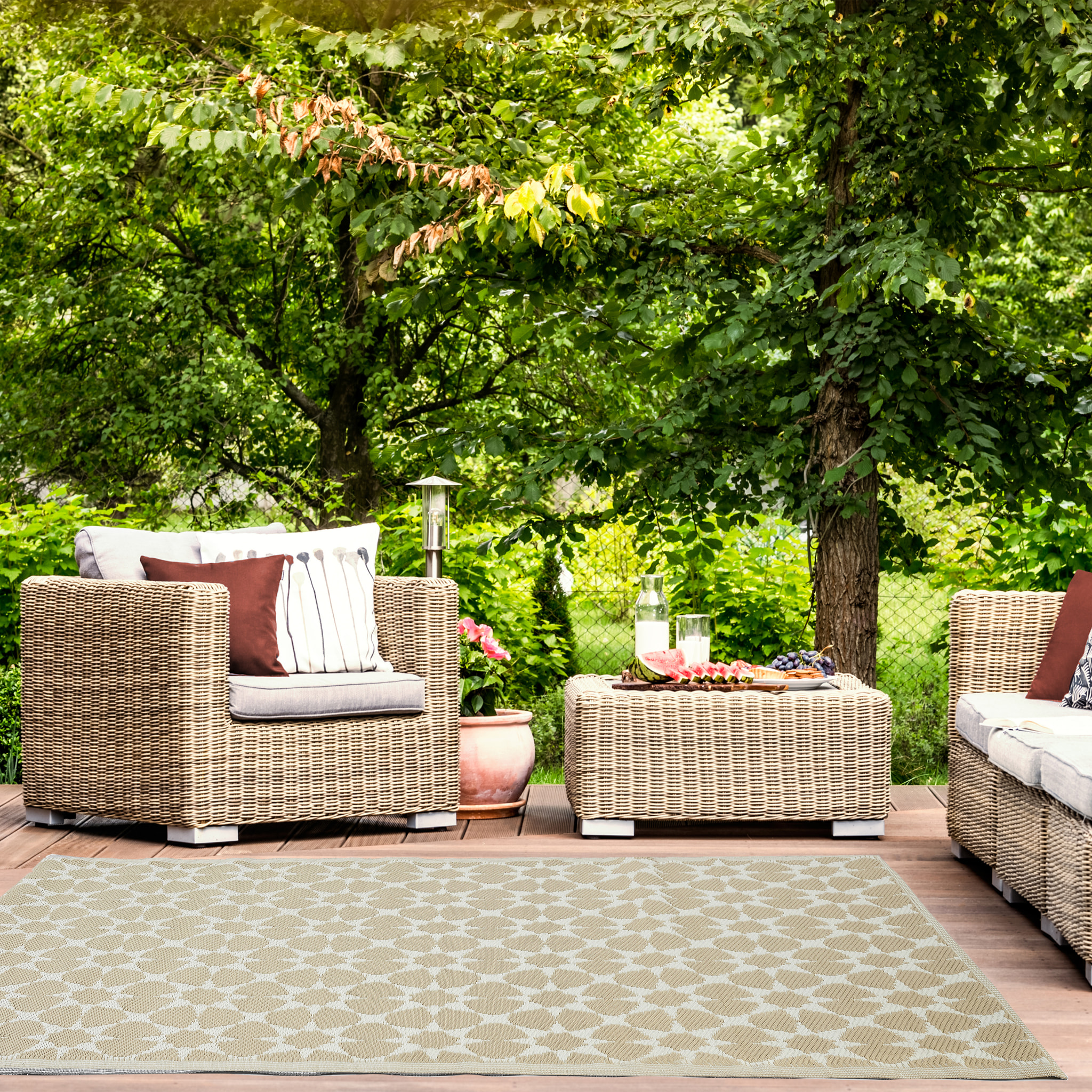 Tapis Interieur Exterieur Patio Beige 120x180