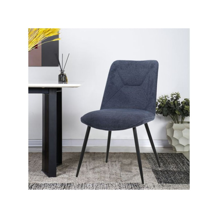 Chaise en tissu avec pieds fins en métal - PERRINE
