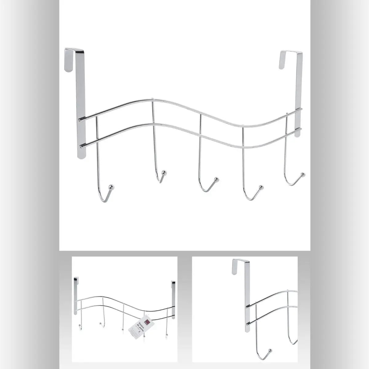 Patère 5 têtes vague métal