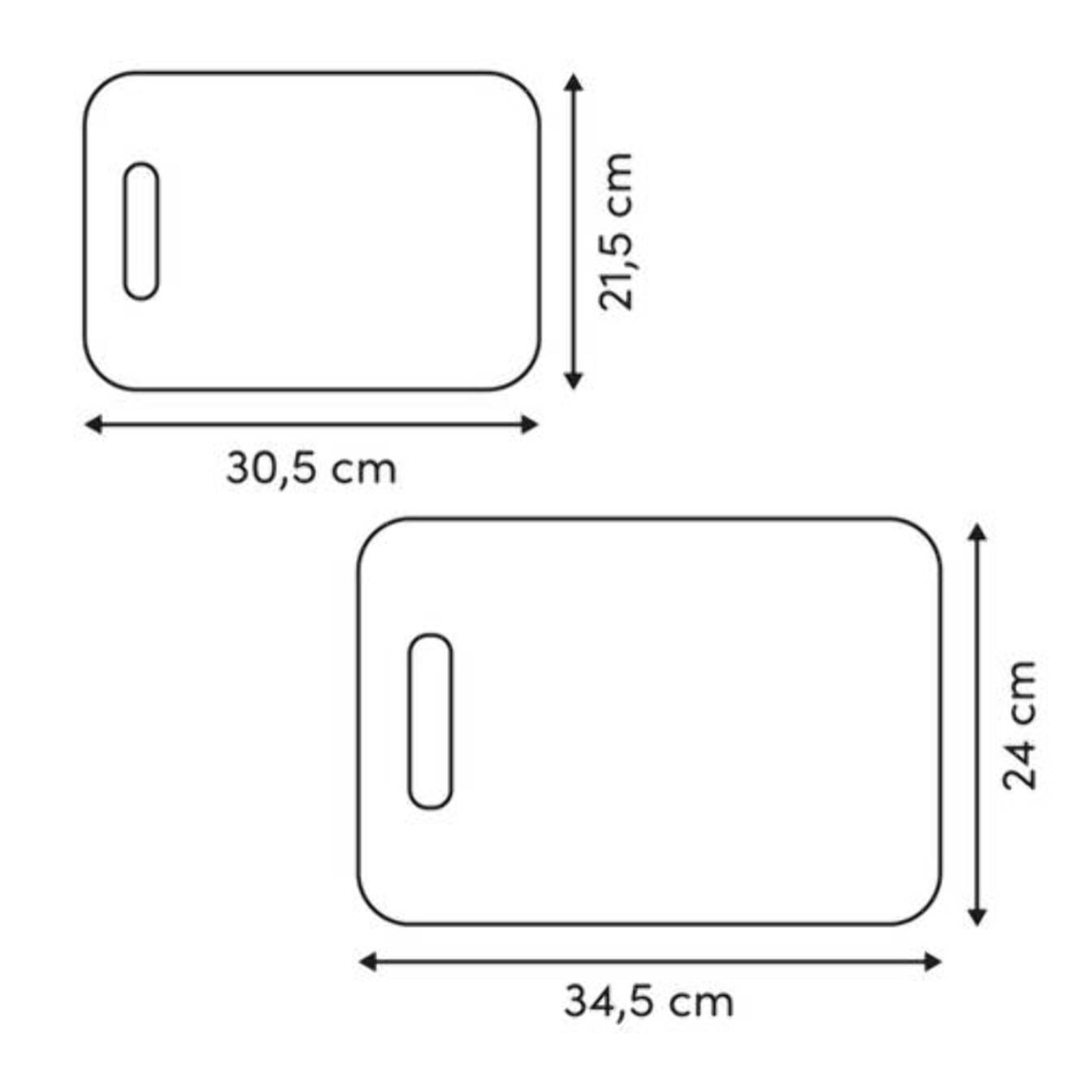 Planche à découper Essentiels L21,5/24cm blanc 2 pièces