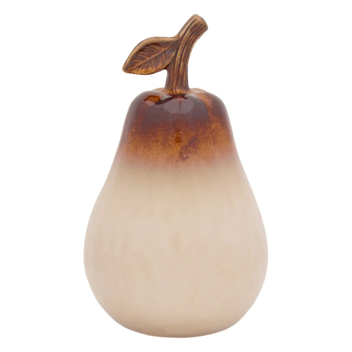 Poire déco Lesly H.21cm beige