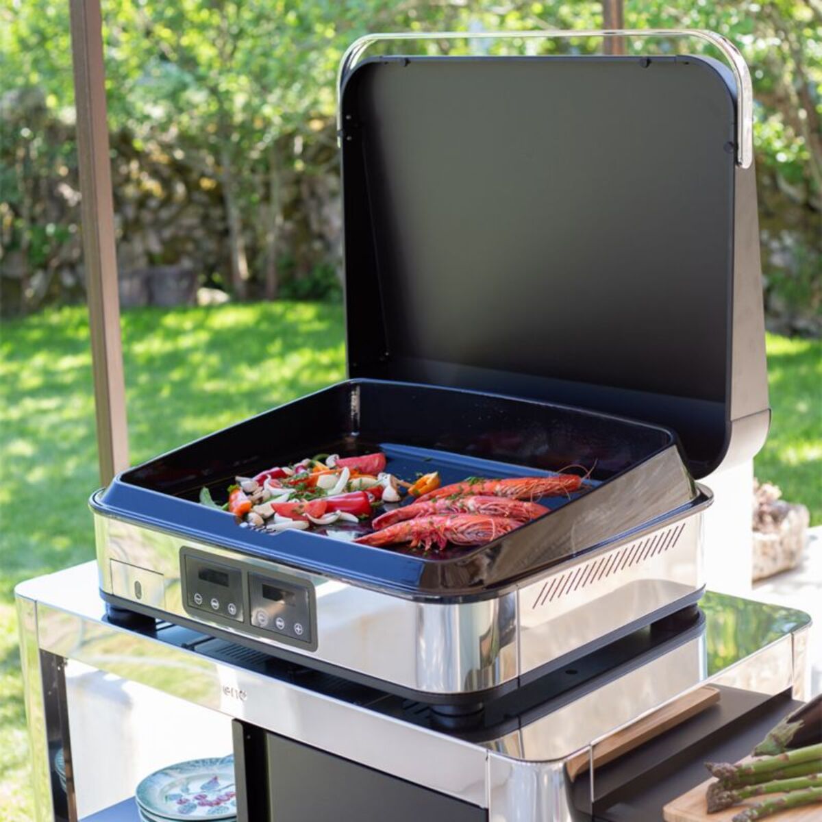 Plancha électrique ENO Enosign Electrique 65 inox à poser, 56x40 cm